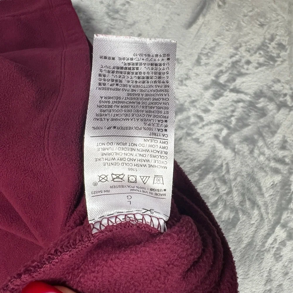 Banana Republic Fleece Pullover Mens L Burgundy Ultrawarm Quarter Zip 386851-02
